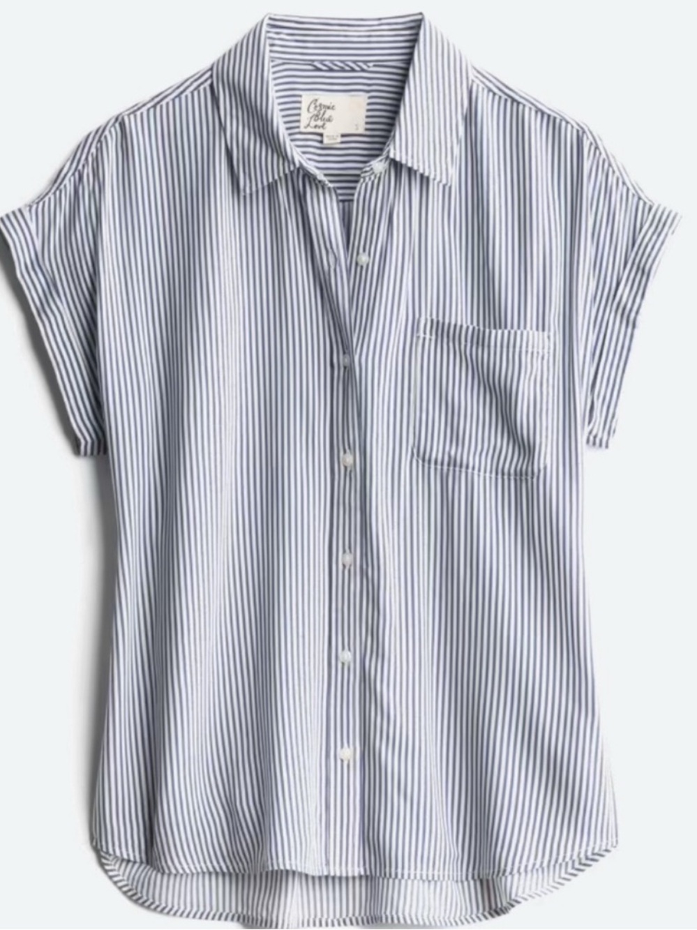 Cosmic Blue Love Ava Button Down Top, Large